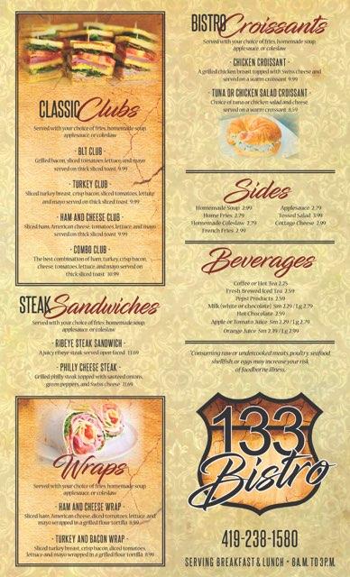 133 Bistro Menu image 3